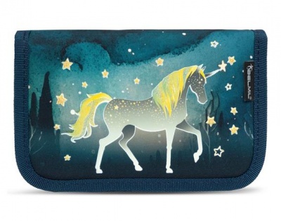 Tolltartó, klapnis, cipzáras, BELMIL "Sparkling Unicorn", kék, unikornis