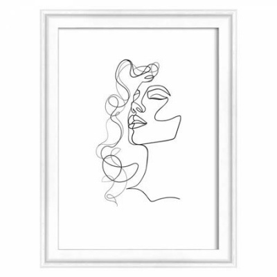 Képkeret, fa, 13x18 cm, "Silhouette", fehér