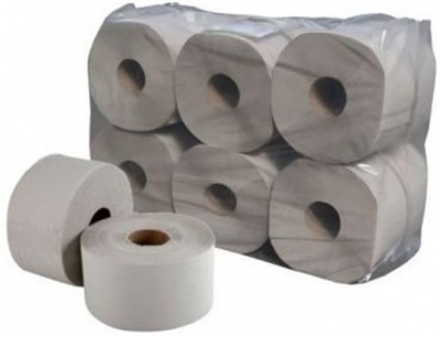 Toalettpapír, 1 rétegű, nagytekercses, 130 m, 19 cm átmérő, "Vella", natúr