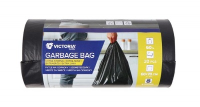 Szemeteszsák, extra erős, 60 l, 20 db, 60x70 cm, VICTORIA FACILITY