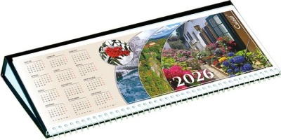 Naptár, asztali, fekvő, CSÍZIÓ "Öko", fekete