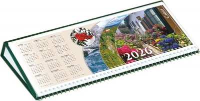 Naptár, asztali, fekvő, CSÍZIÓ "Öko", zöld