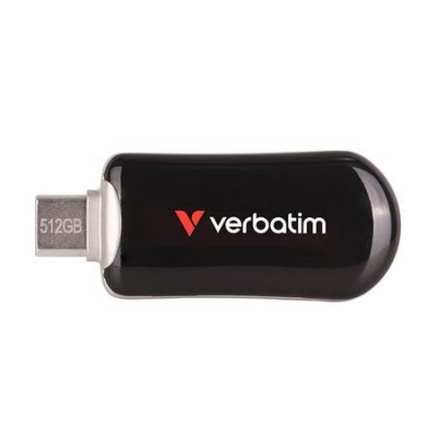 Pendrive, 512GB, USB-C 3.2 Gen1, VERBATIM "Plectra", fekete