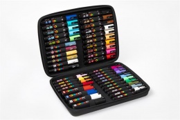 Dekormarker készlet, táskában, UNI "Posca", 40 darabos